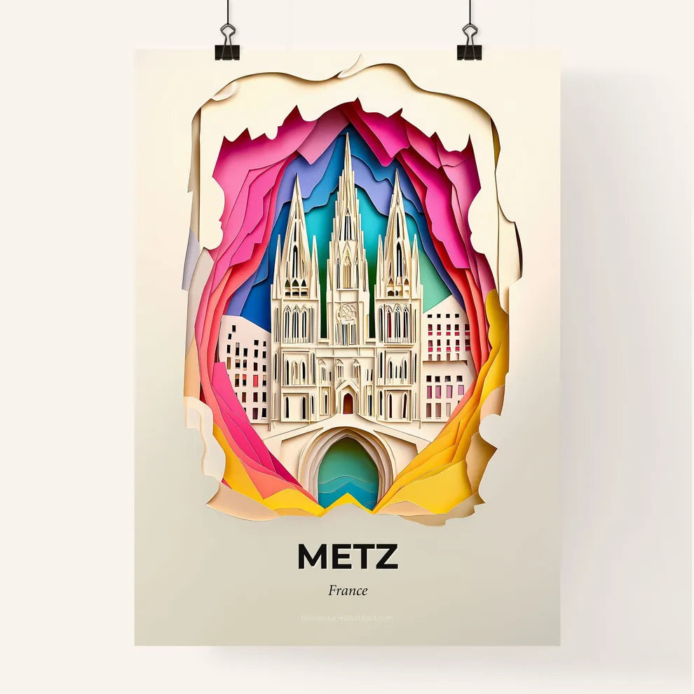 Vivid Metz, France, Colorful Poster