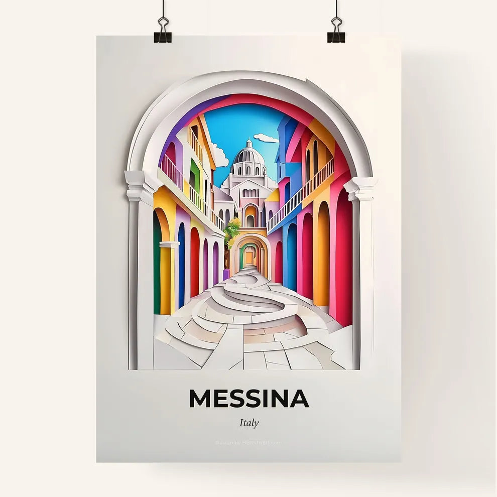 Vivid Messina, Italy, Colorful Poster