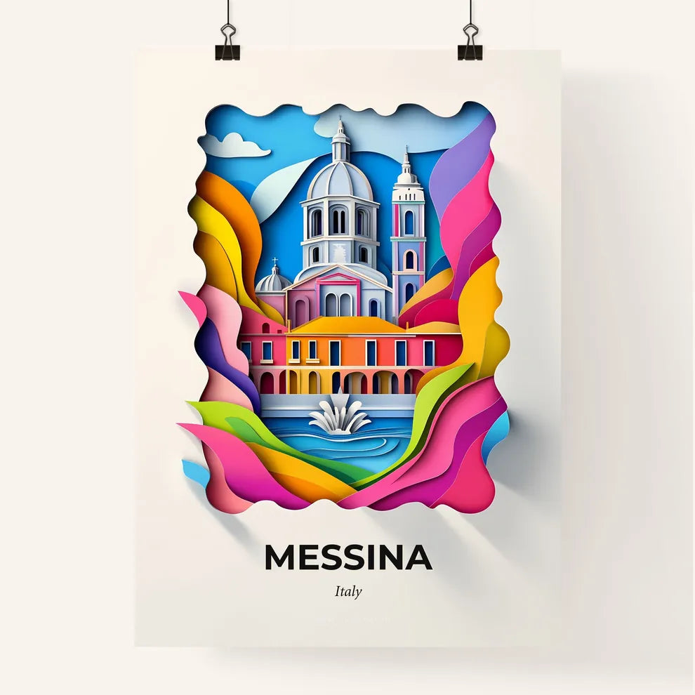 Vivid Messina, Italy, Colorful Poster