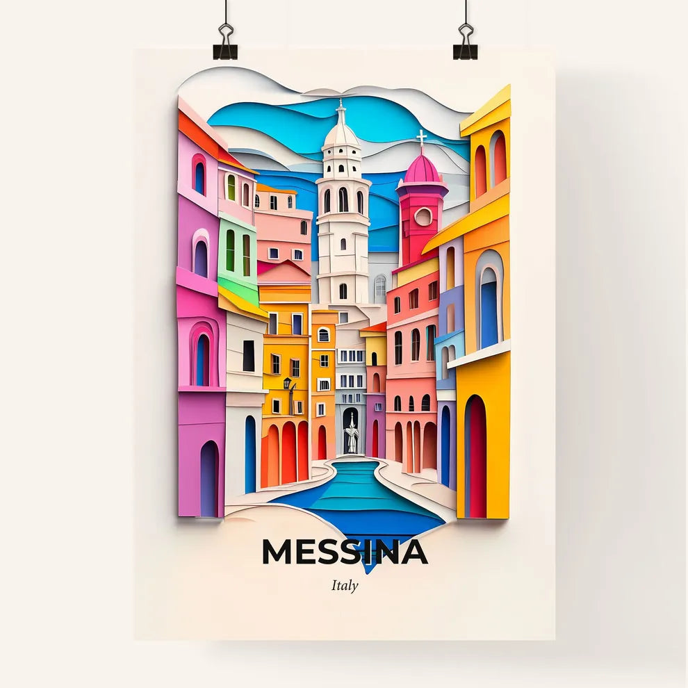 Vivid Messina, Italy, Colorful Poster