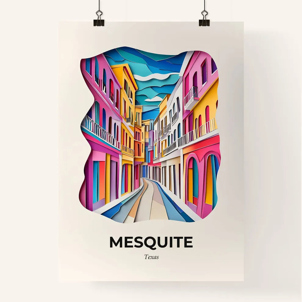 Vivid Mesquite, Texas, Colorful Poster