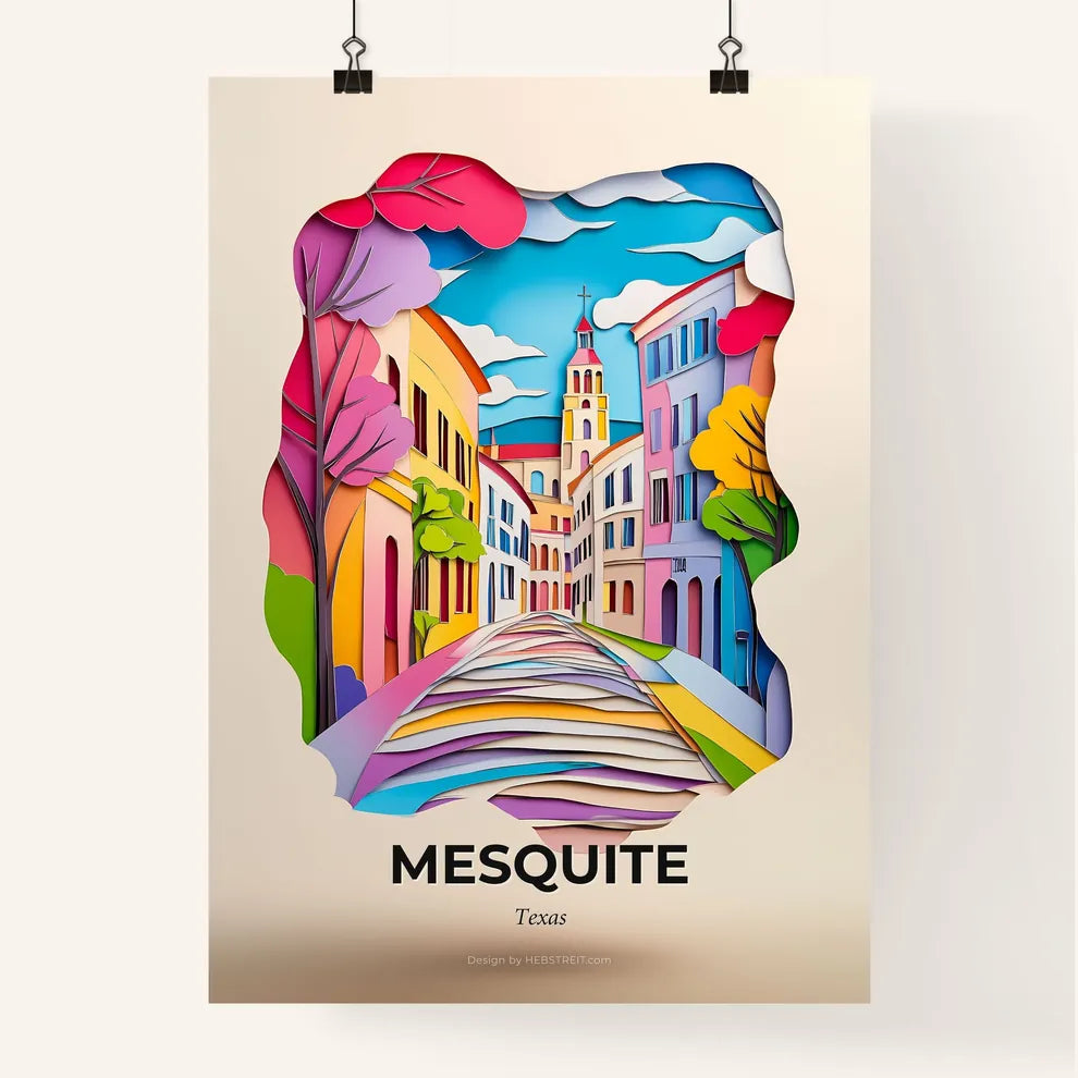 Vivid Mesquite, Texas, Colorful Poster