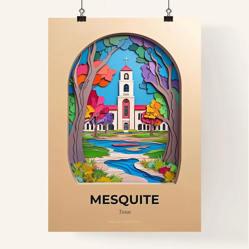 Vivid Mesquite, Texas, Colorful Poster