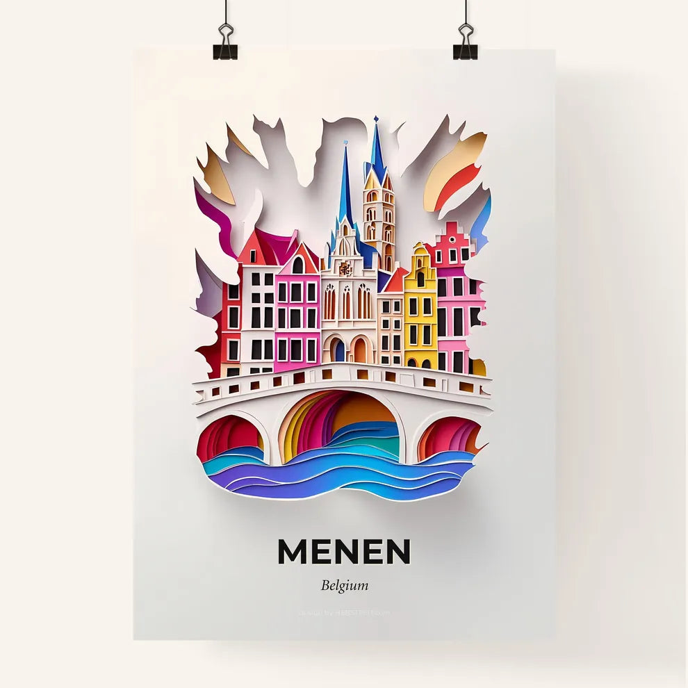 Vivid Menen , Belgium, Colorful Poster