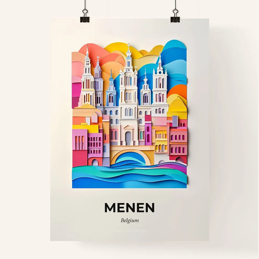 Vivid Menen , Belgium, Colorful Poster