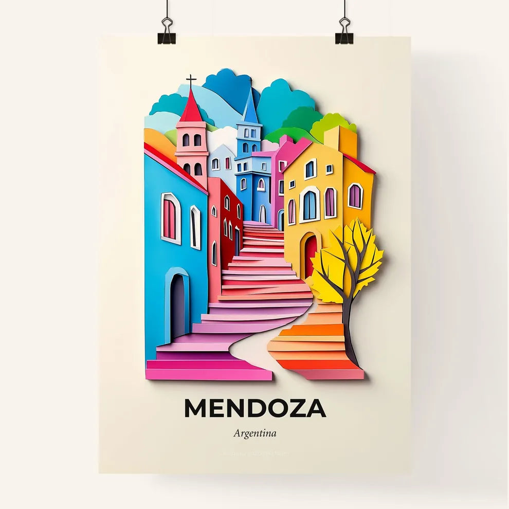 Vivid Mendoza, Argentina, Colorful Poster