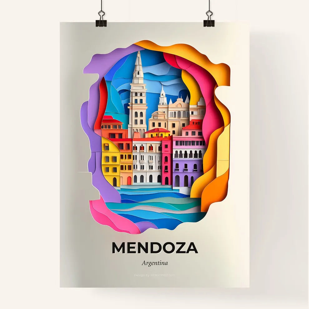 Vivid Mendoza, Argentina, Colorful Poster