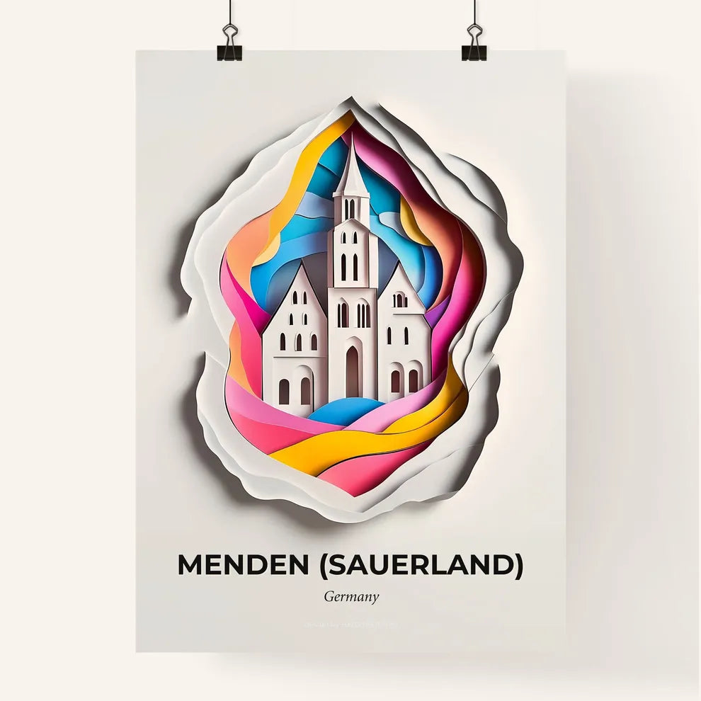 Vivid Menden (Sauerland), Germany, Colorful Poster