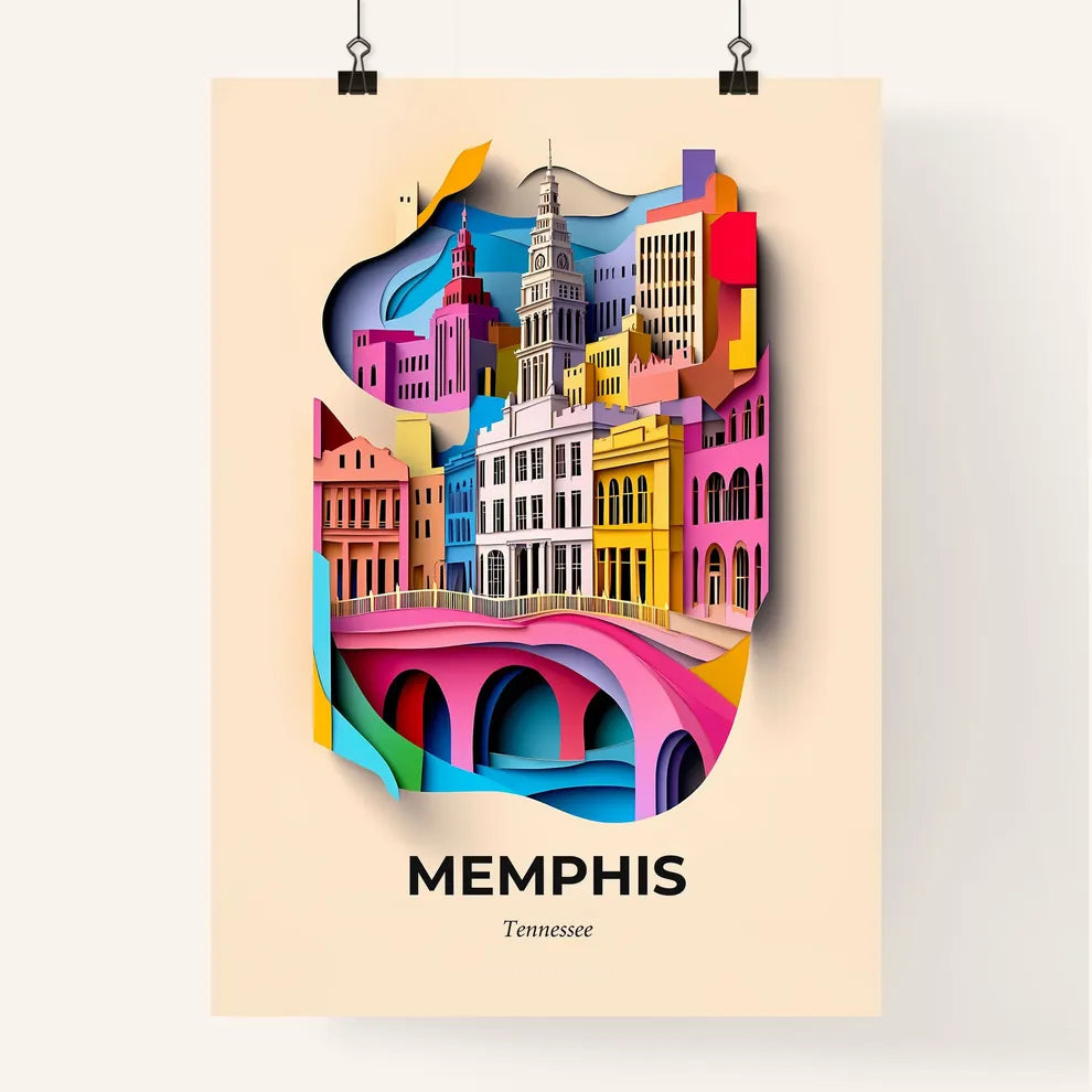 Vivid Memphis, Tennessee, Colorful Poster