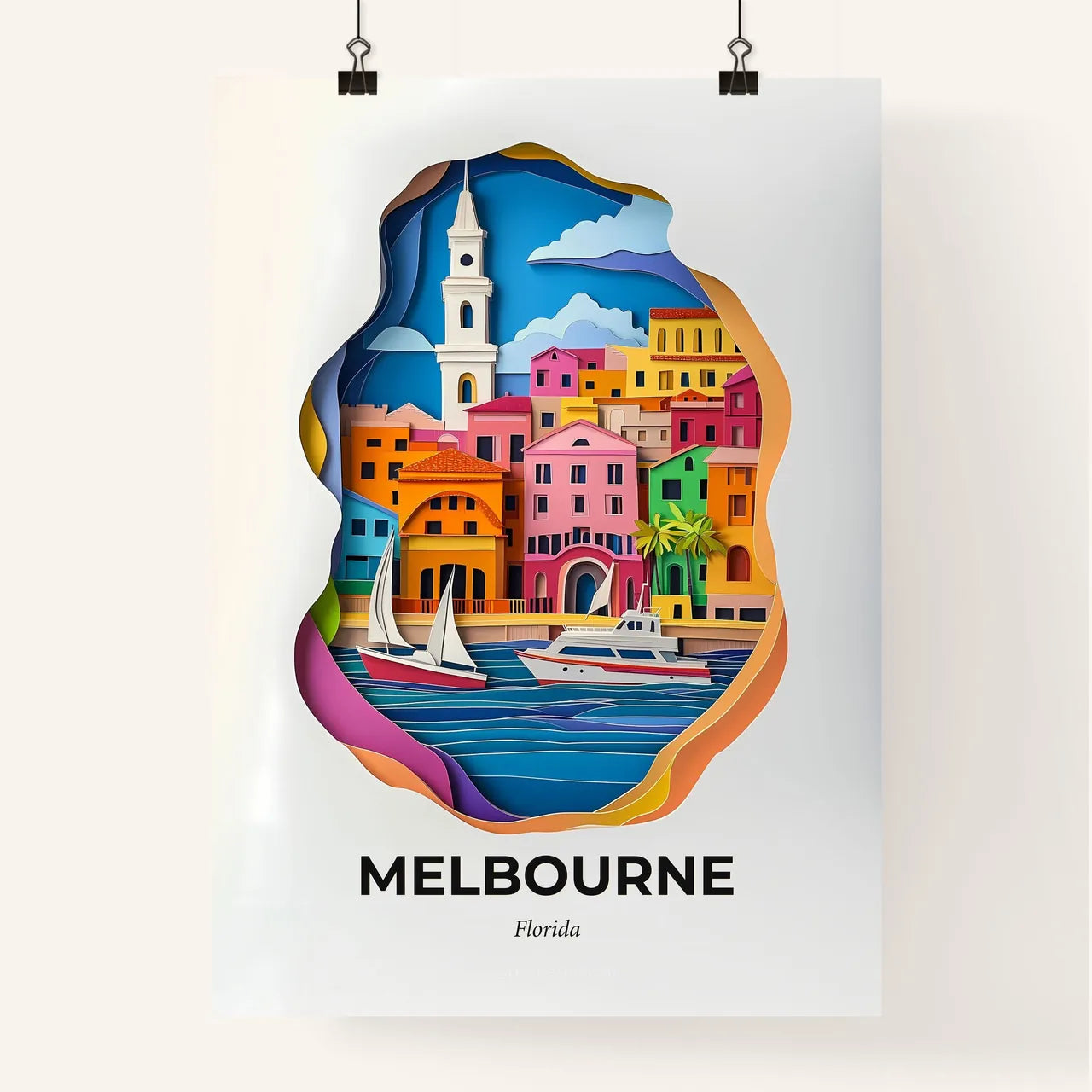 Vivid Melbourne, Florida, Colorful Poster