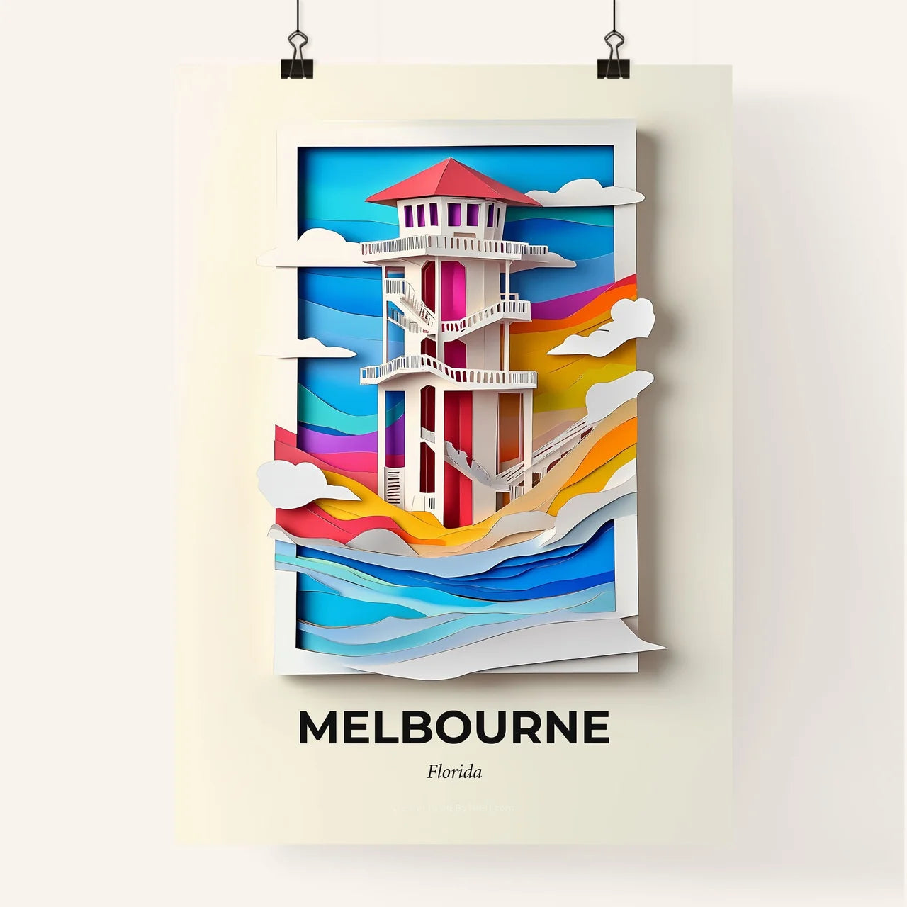 Vivid Melbourne, Florida, Colorful Poster