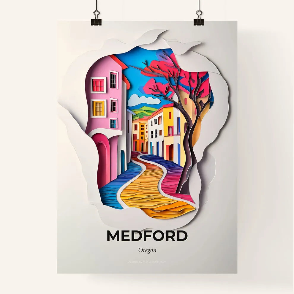 Vivid Medford, Oregon, Colorful Poster