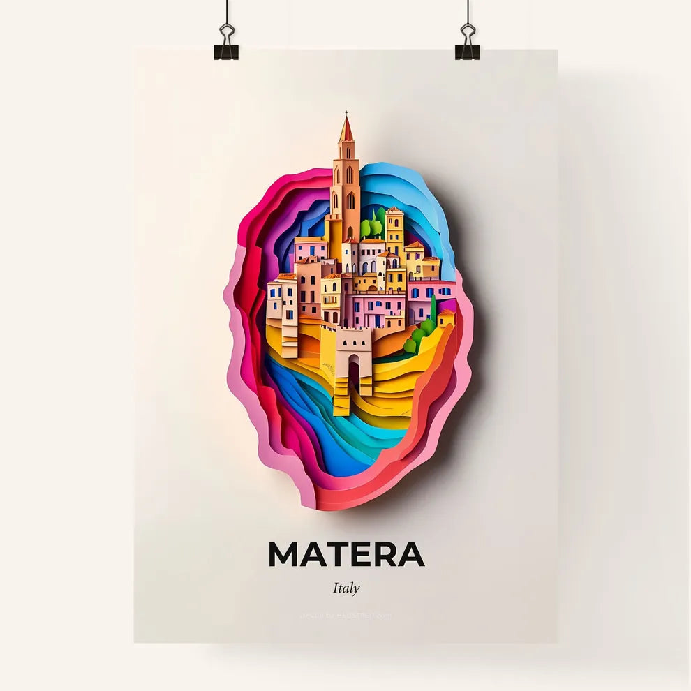 Vivid Matera, Italy, Colorful Poster
