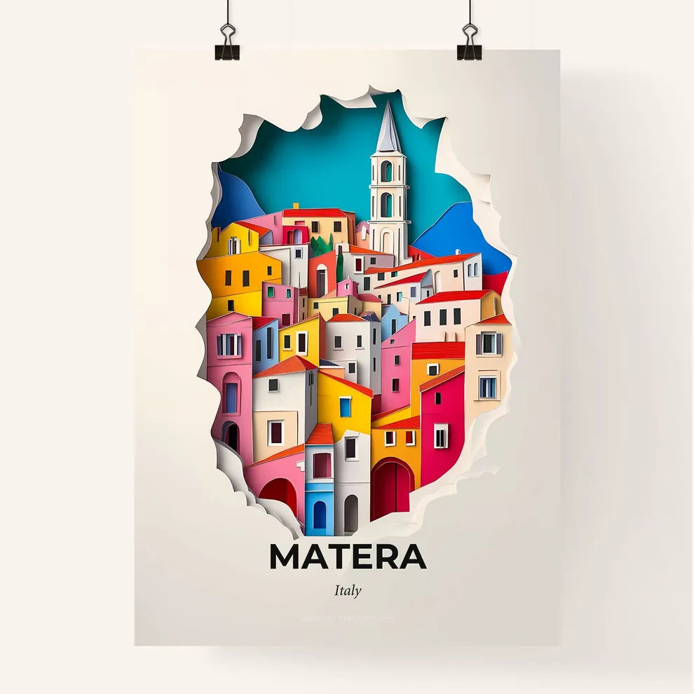 Vivid Matera, Italy, Colorful Poster