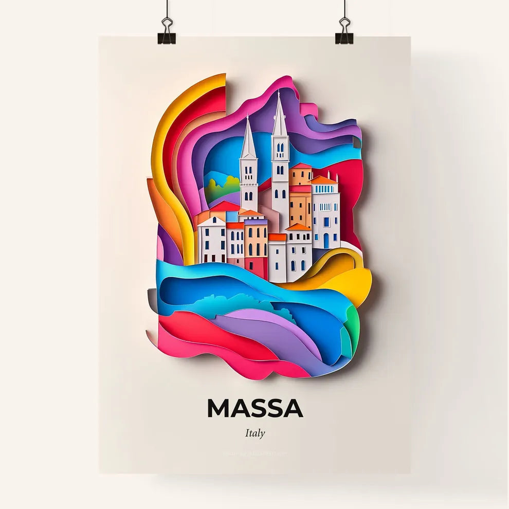 Vivid Massa, Italy, Colorful Poster