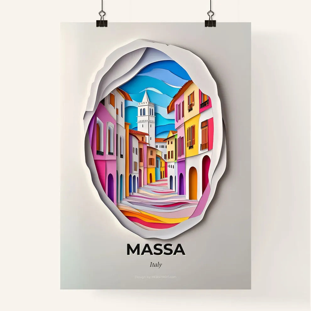 Vivid Massa, Italy, Colorful Poster