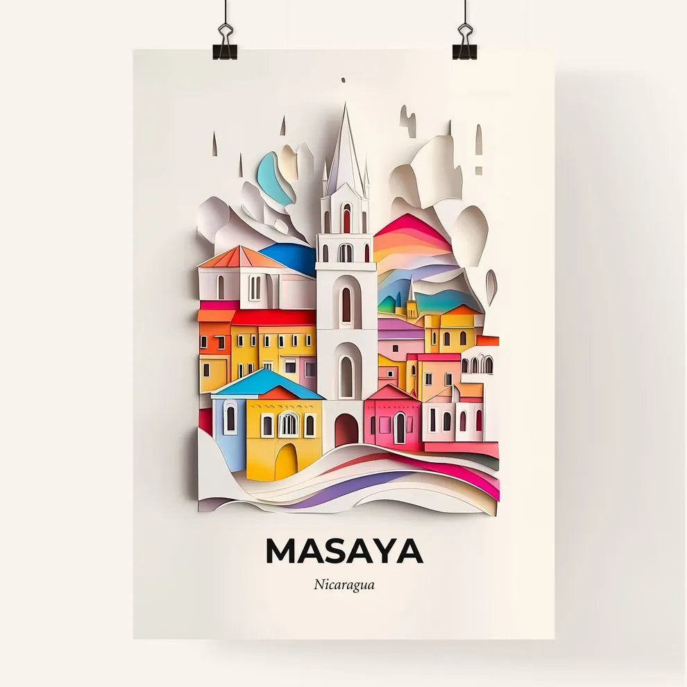 Vivid Masaya, Nicaragua, Colorful Poster