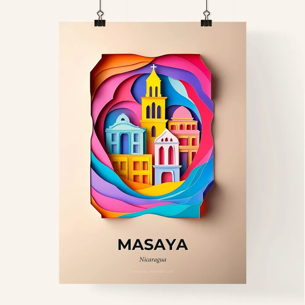 Vivid Masaya, Nicaragua, Colorful Poster