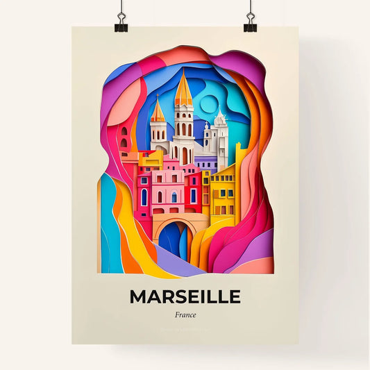 Vivid Marseille, France, Colorful Poster