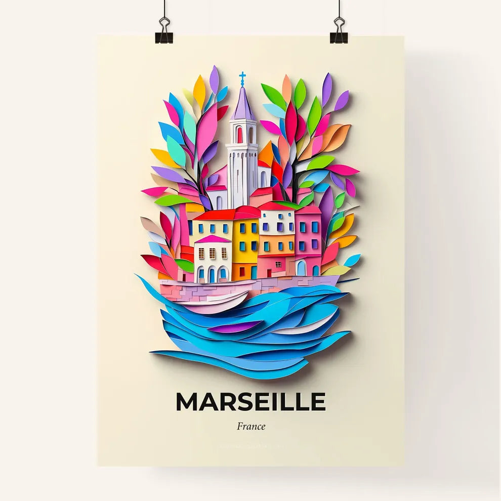 Vivid Marseille, France, Colorful Poster