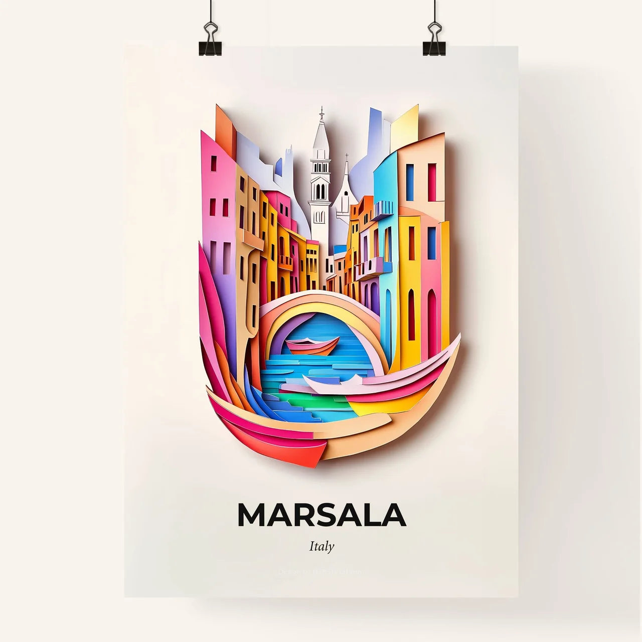 Vivid Marsala, Italy, Colorful Poster