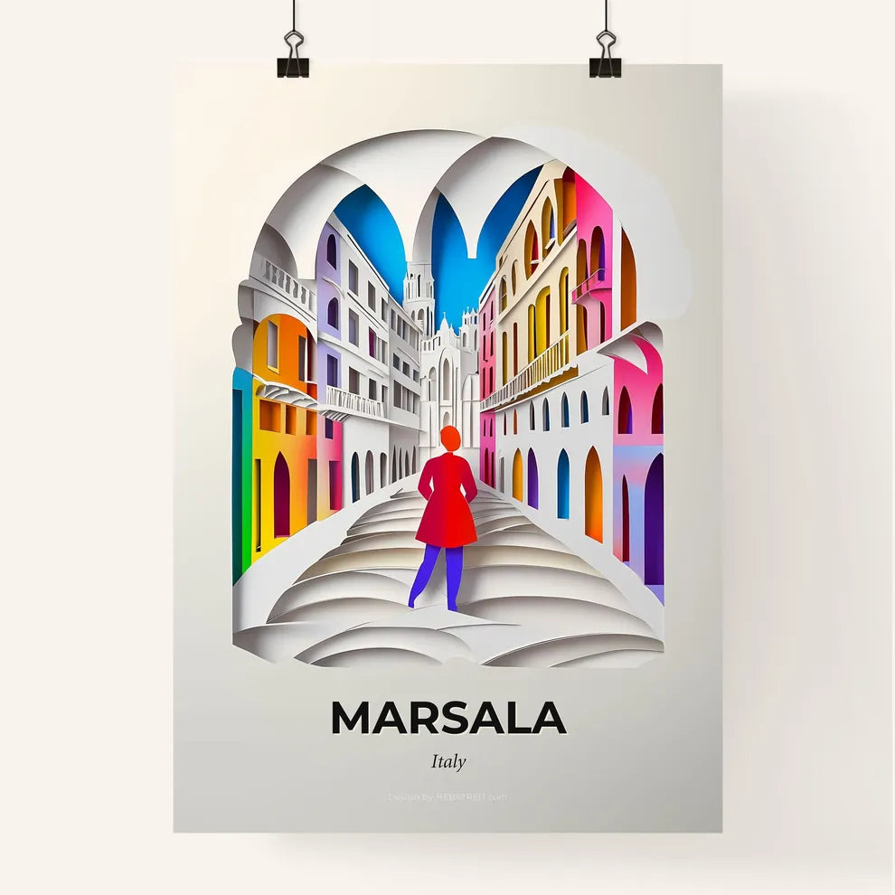 Vivid Marsala, Italy, Colorful Poster