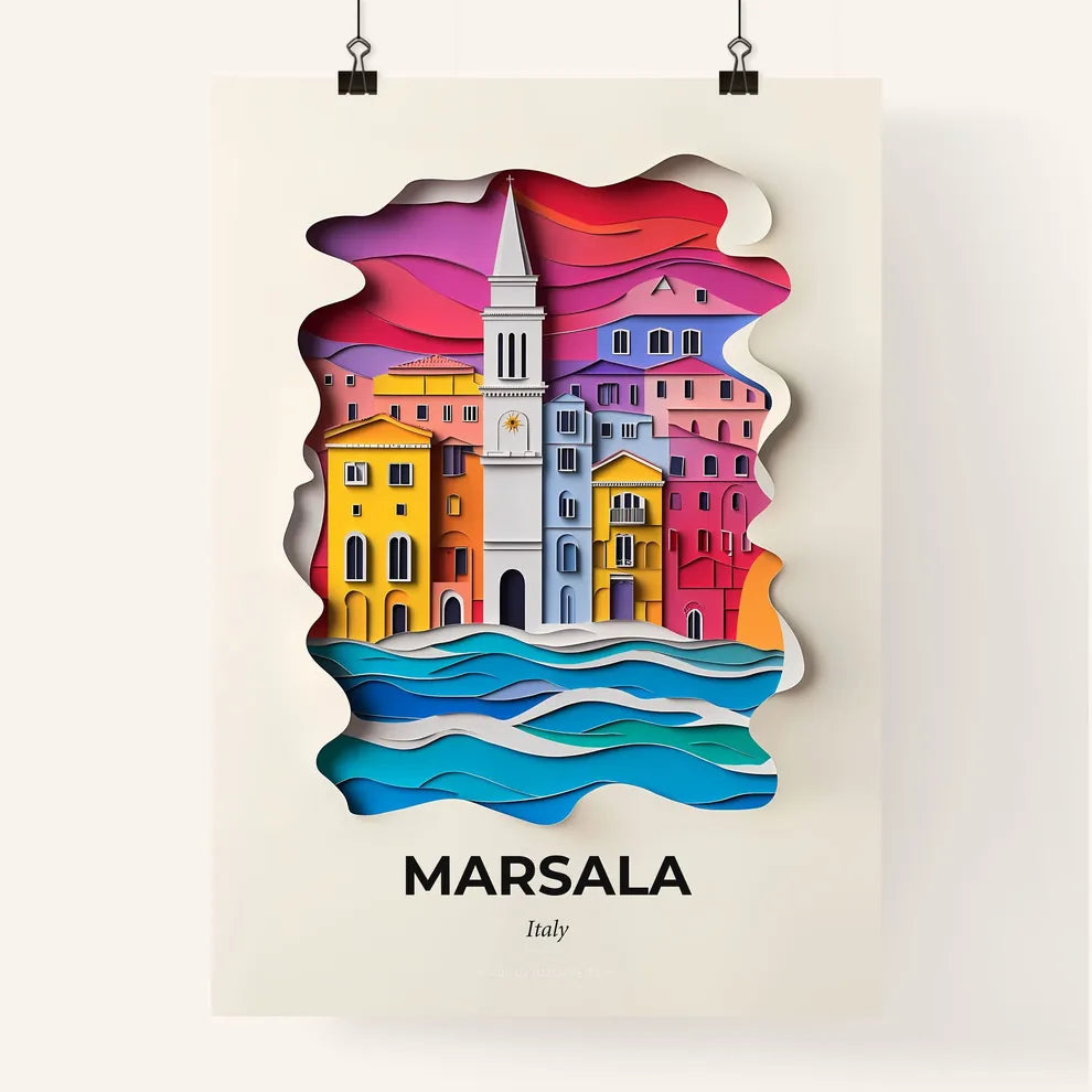 Vivid Marsala, Italy, Colorful Poster