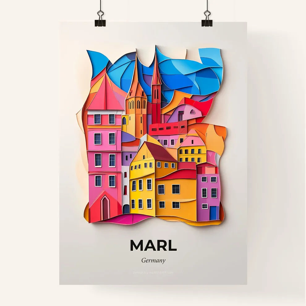 Vivid Marl, Germany, Colorful Poster