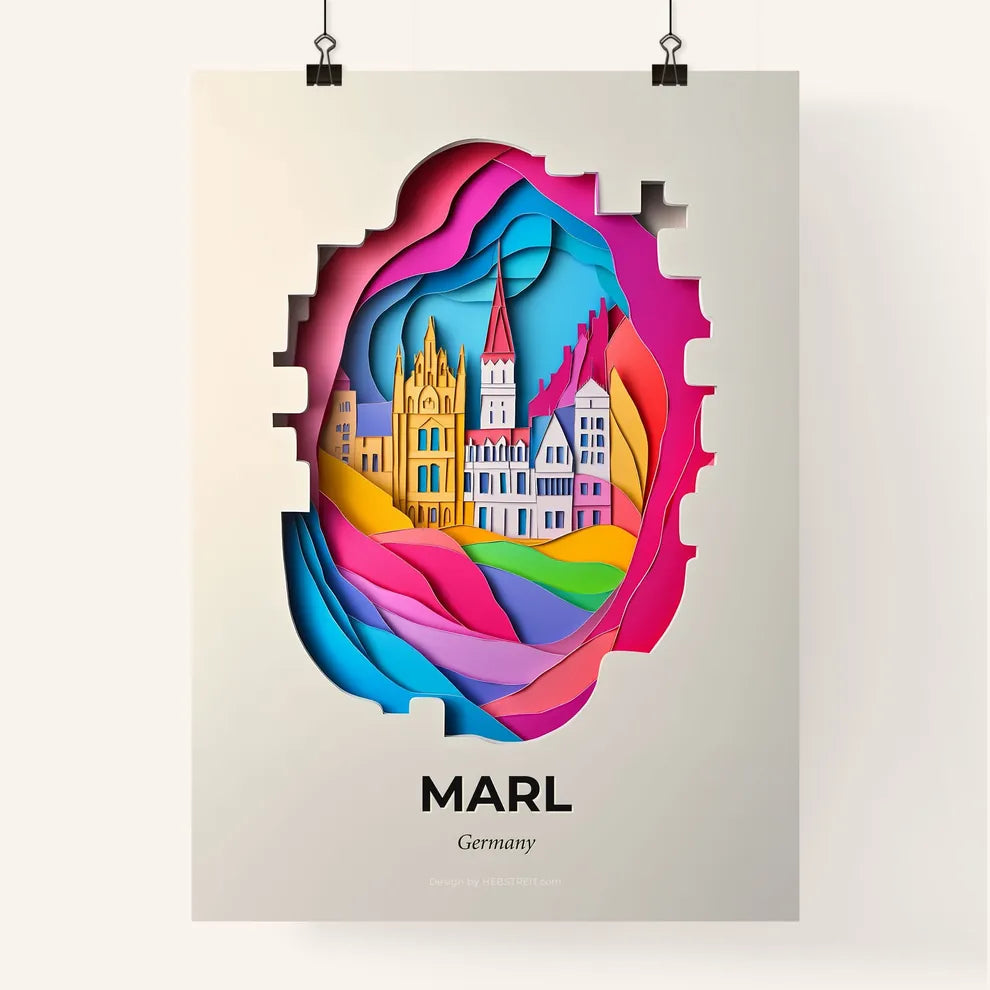 Vivid Marl, Germany, Colorful Poster
