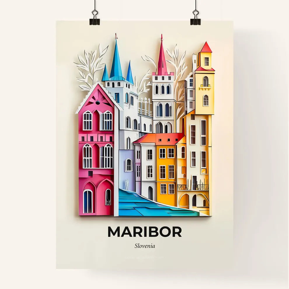 Vivid Maribor, Slovenia, Colorful Poster
