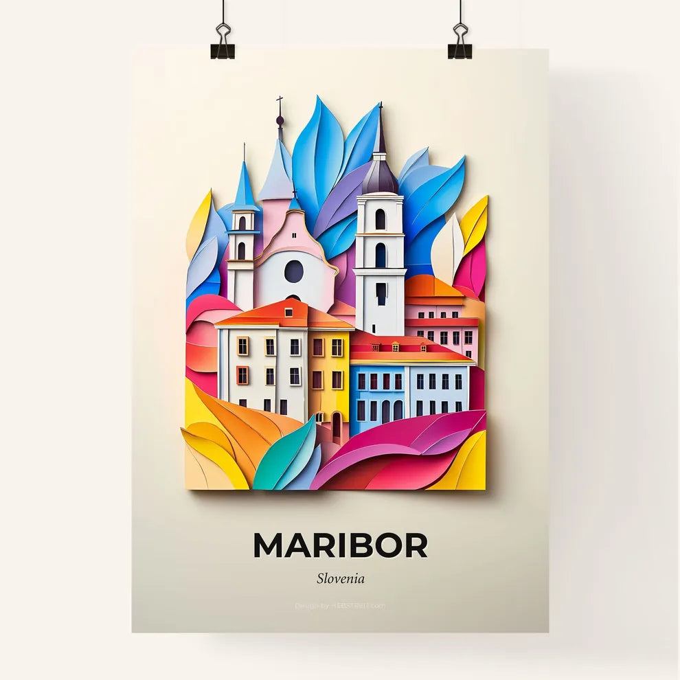 Vivid Maribor, Slovenia, Colorful Poster