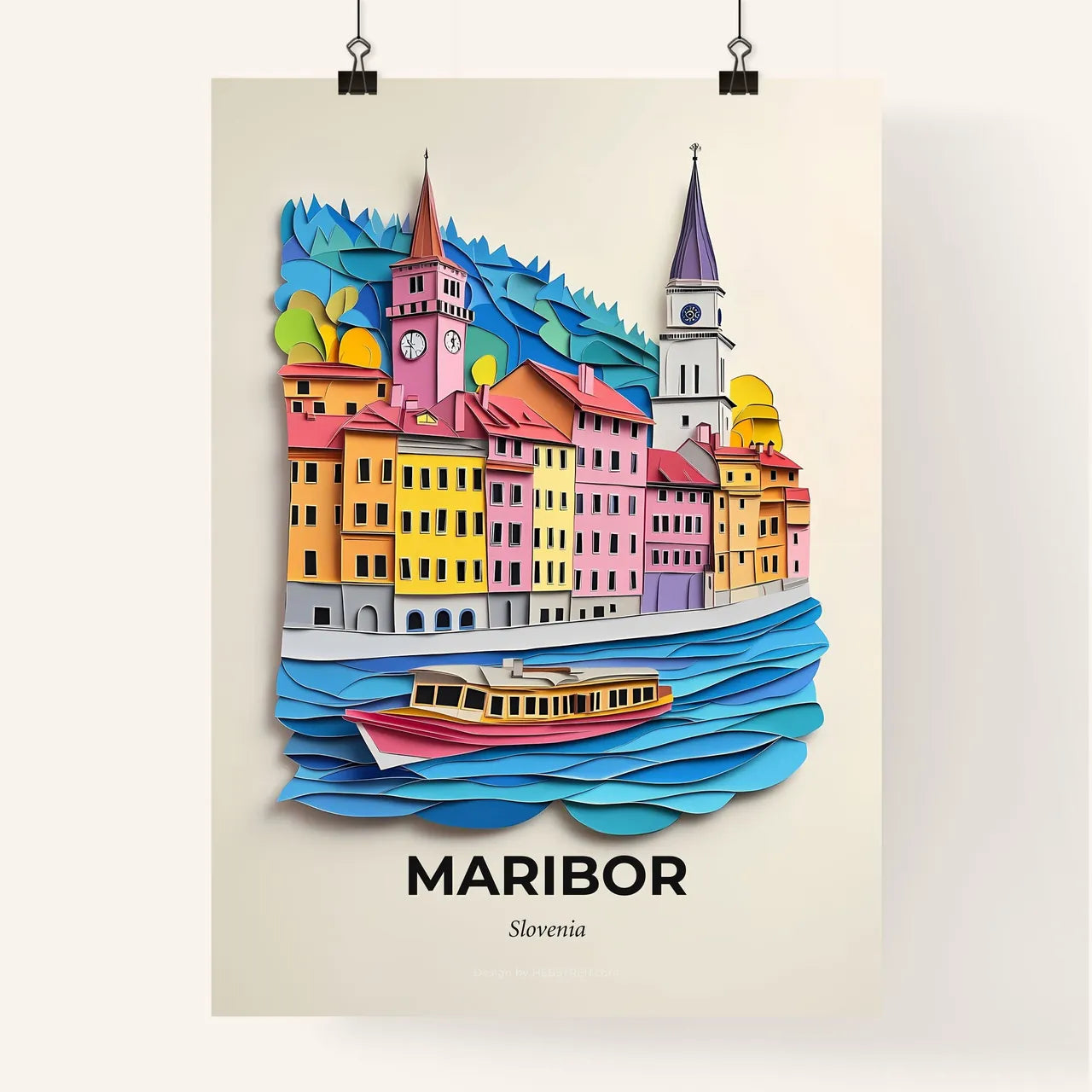 Vivid Maribor, Slovenia, Colorful Poster