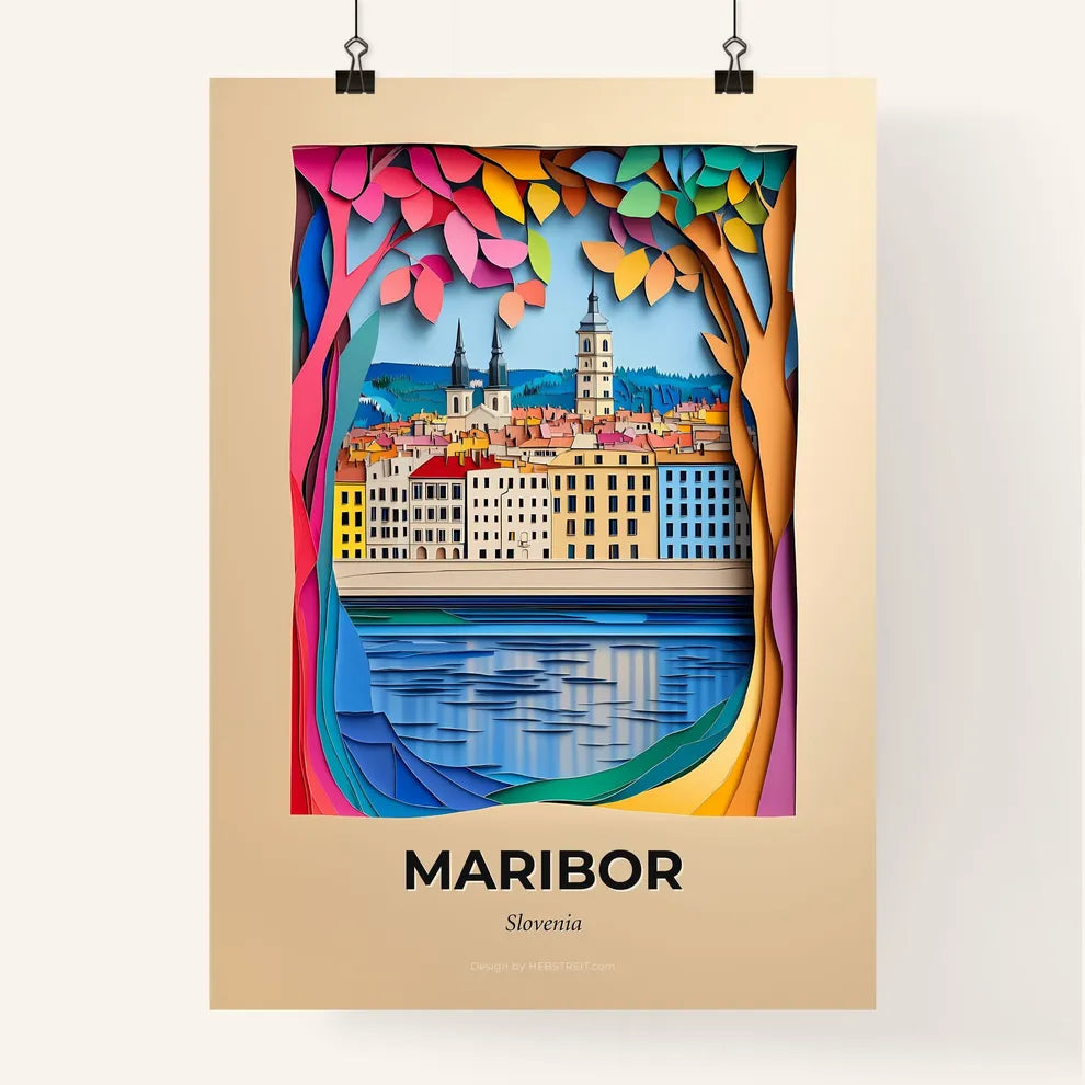 Vivid Maribor, Slovenia, Colorful Poster