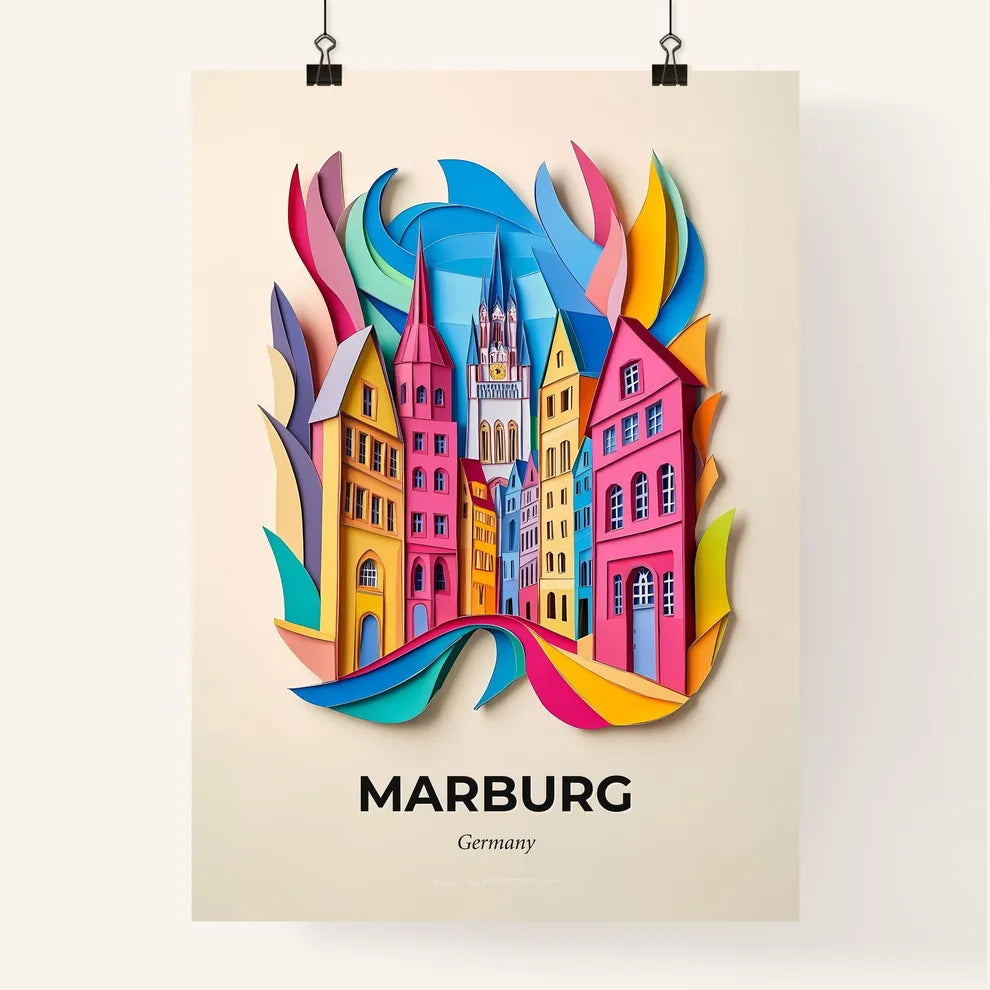 Vivid Marburg, Germany, Colorful Poster