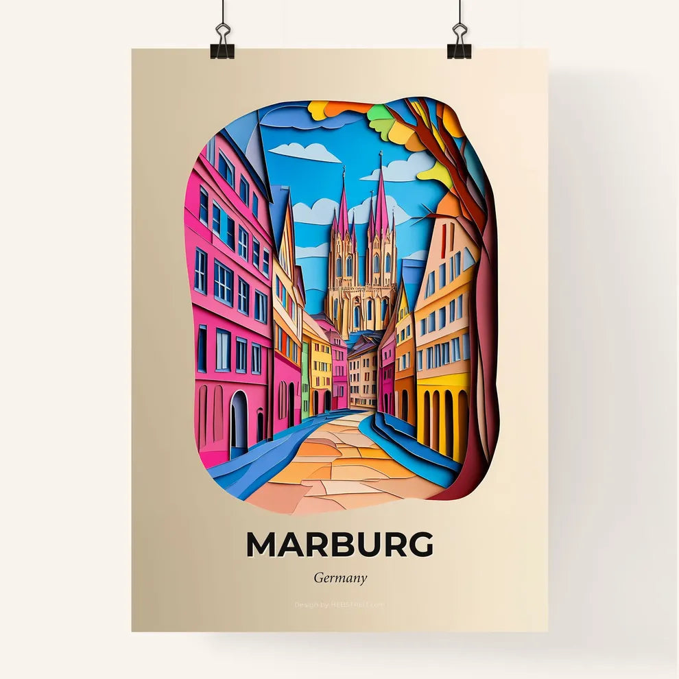 Vivid Marburg, Germany, Colorful Poster
