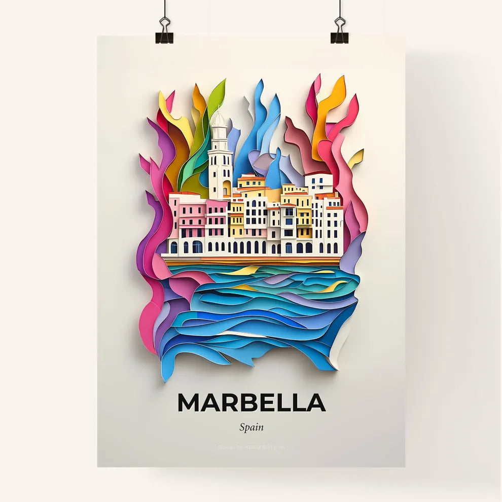 Vivid Marbella, Spain, Colorful Poster