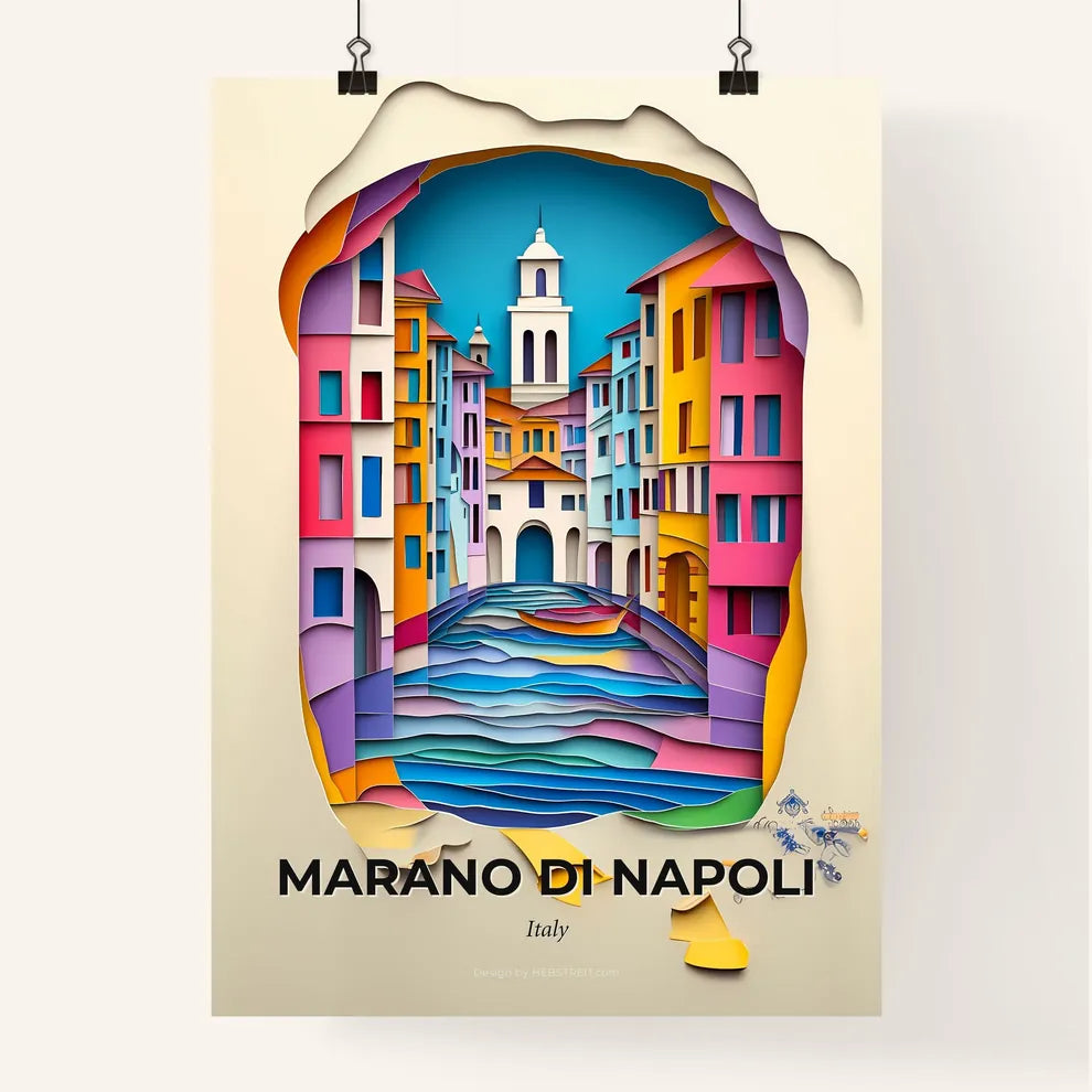 Vivid Marano di Napoli, Italy, Colorful Poster