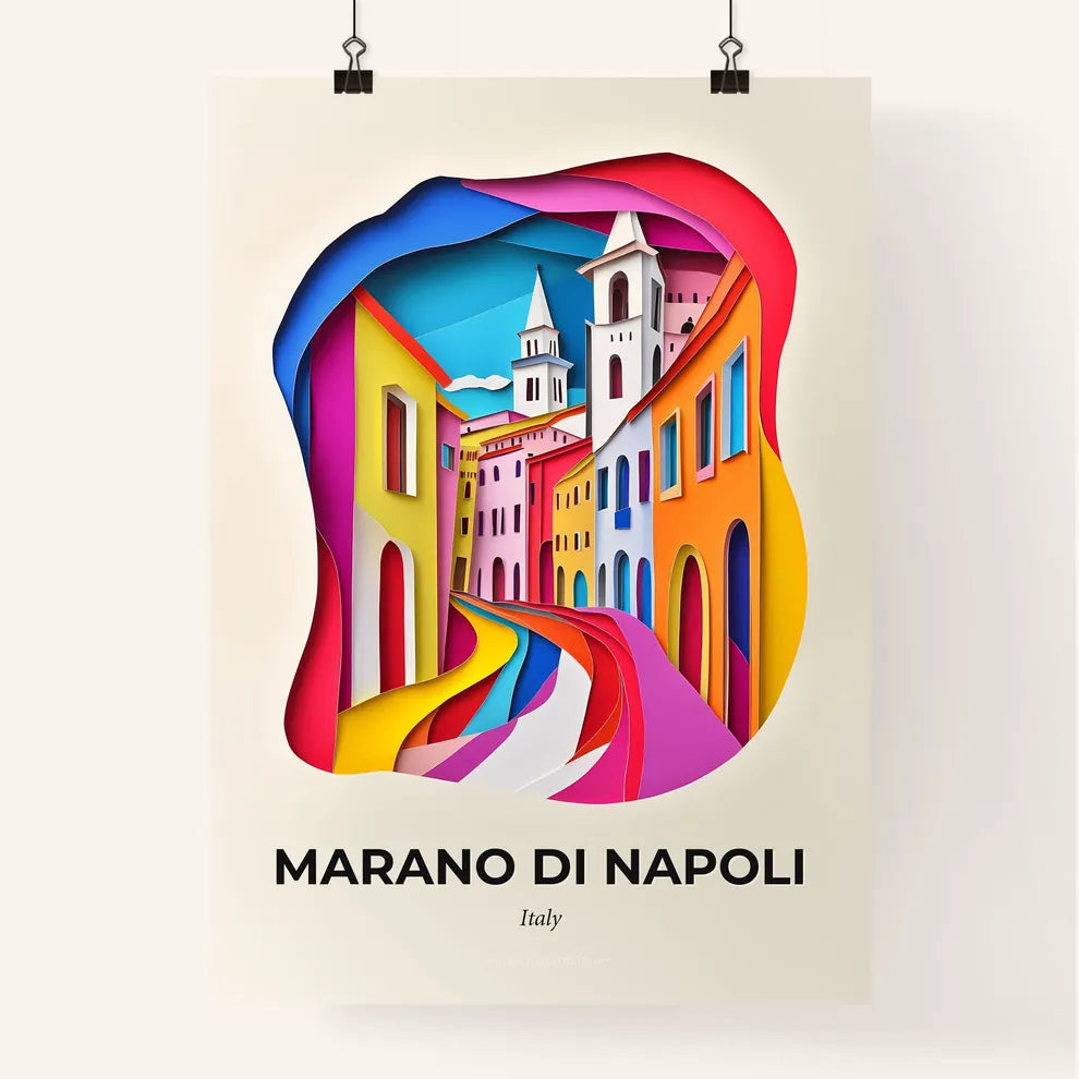 Vivid Marano di Napoli, Italy, Colorful Poster