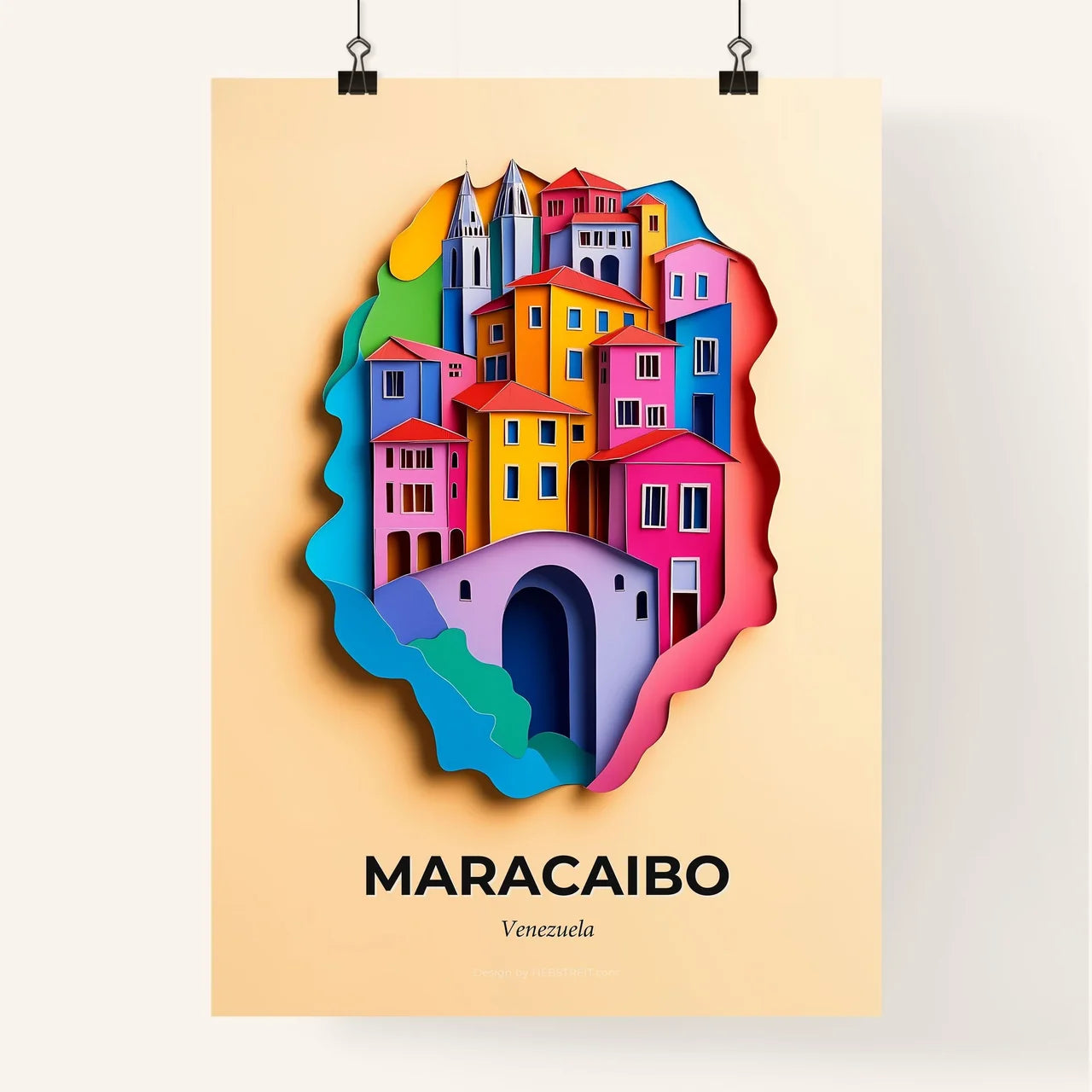 Vivid Maracaibo, Venezuela, Colorful Poster