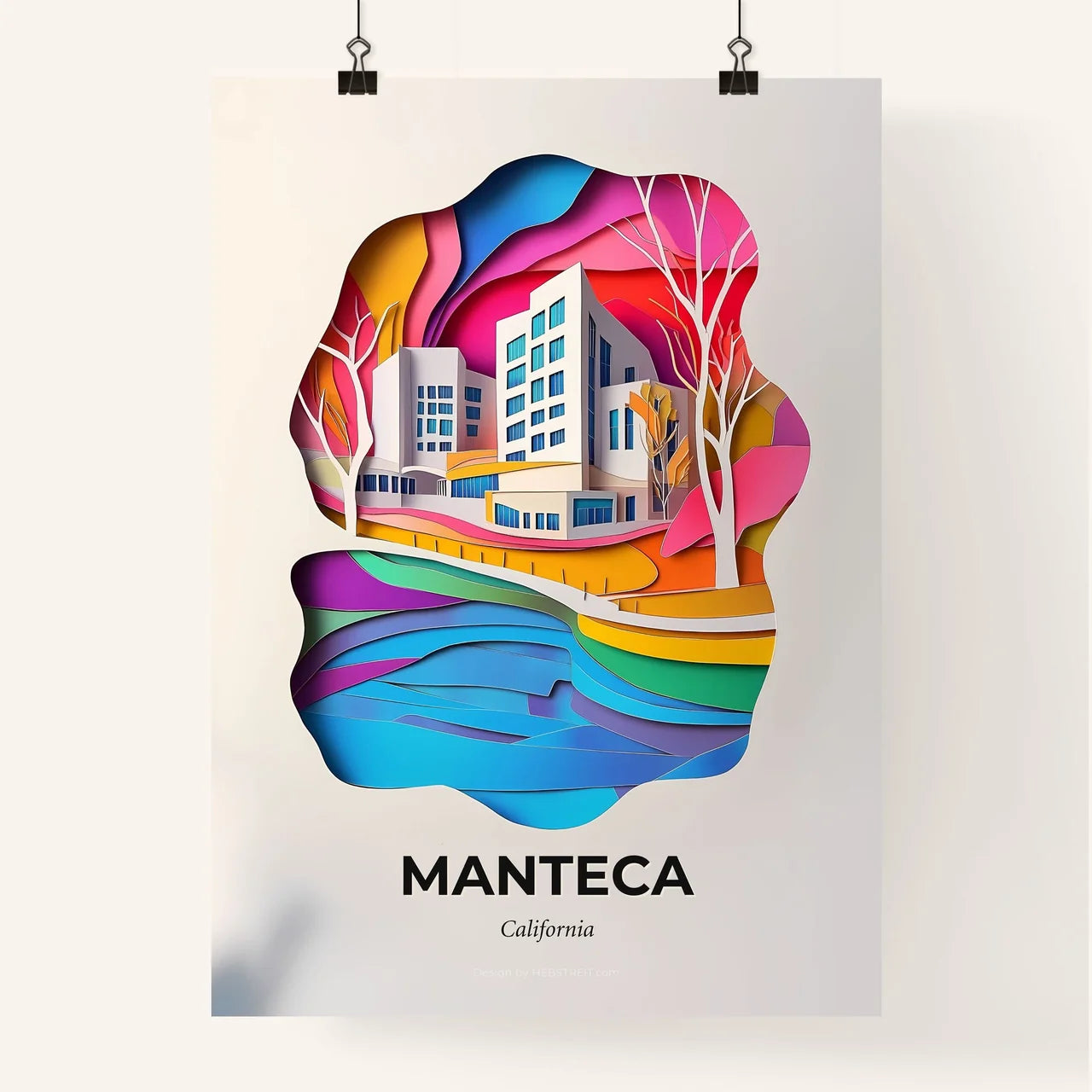 Vivid Manteca, California, Colorful Poster