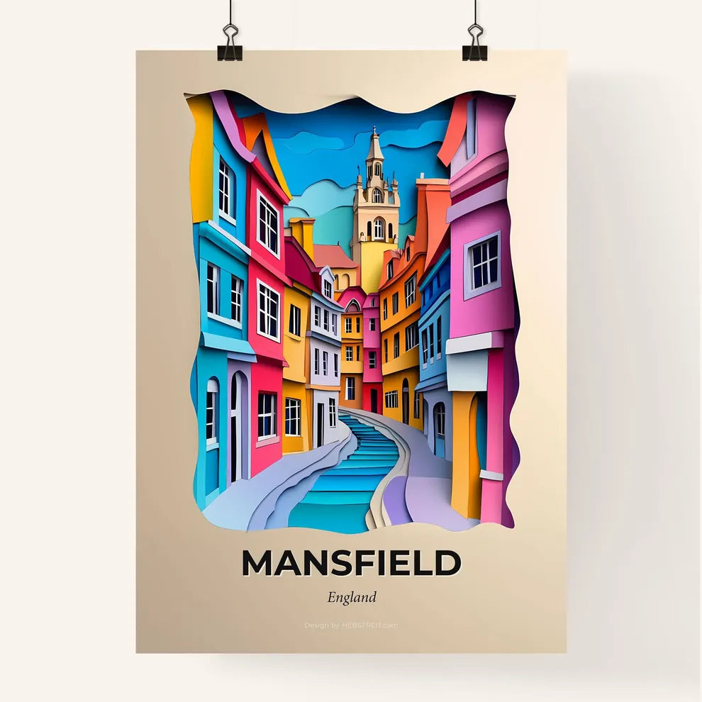 Vivid Mansfield, England, Colorful Poster