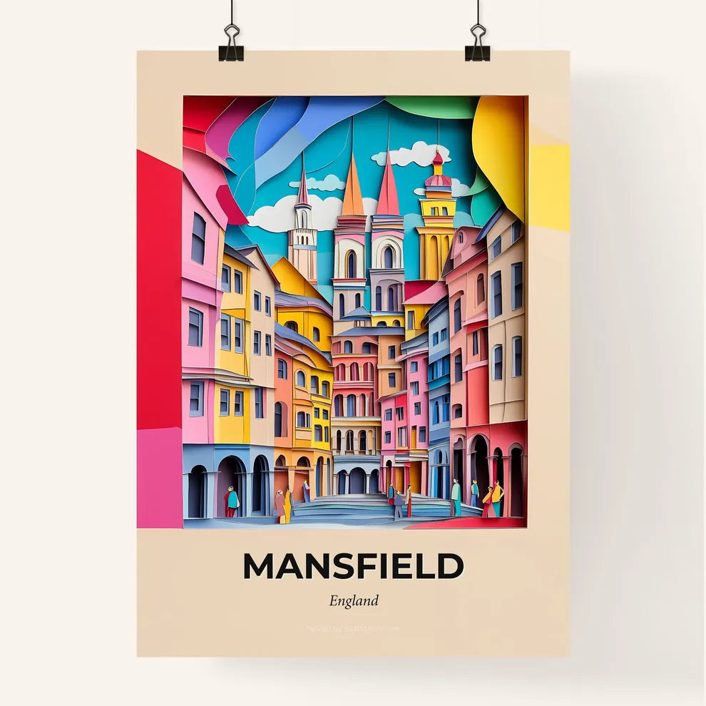 Vivid Mansfield, England, Colorful Poster
