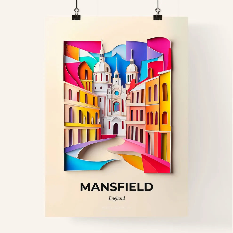Vivid Mansfield, England, Colorful Poster