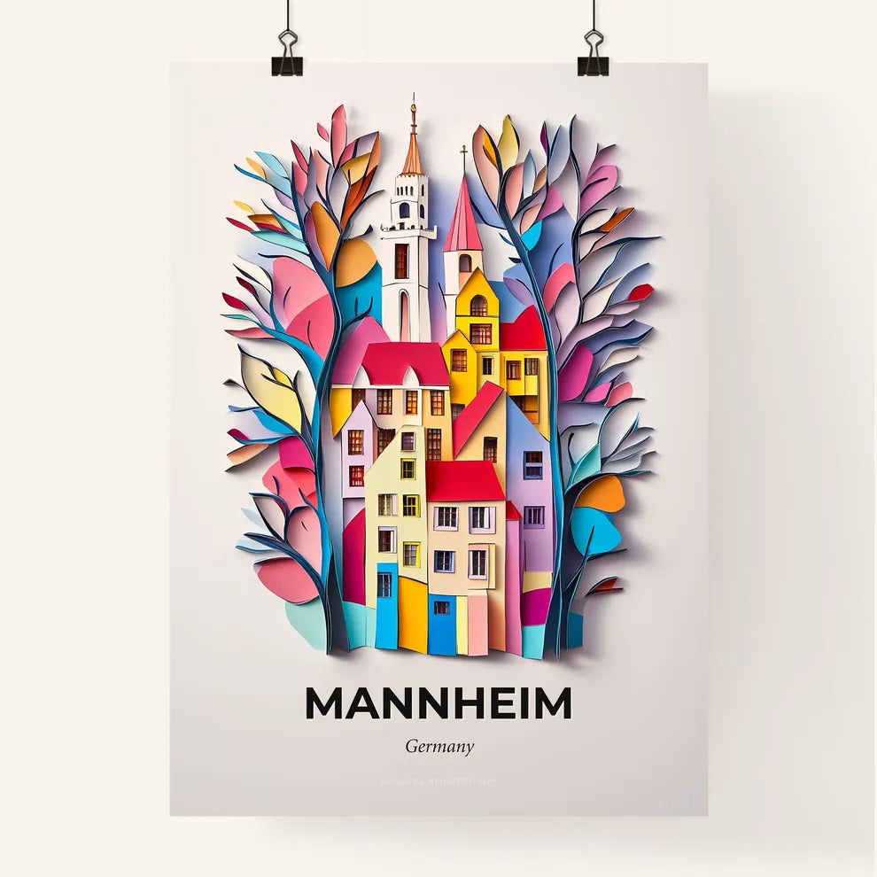 Vivid Mannheim, Germany, Colorful Poster