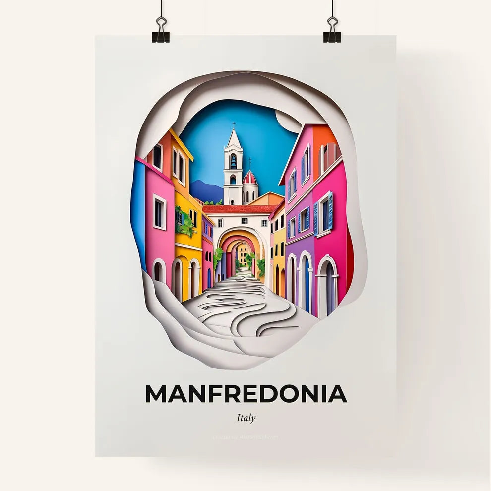 Vivid Manfredonia, Italy, Colorful Poster