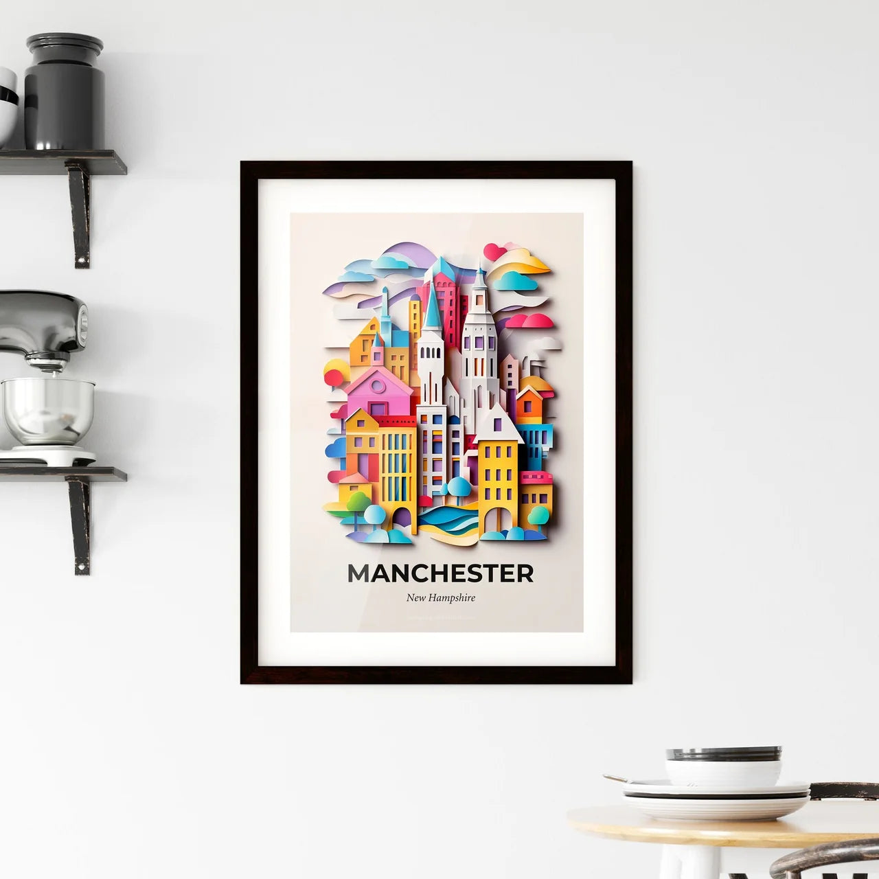 Vivid Manchester, New Hampshire, Framed Wall Art