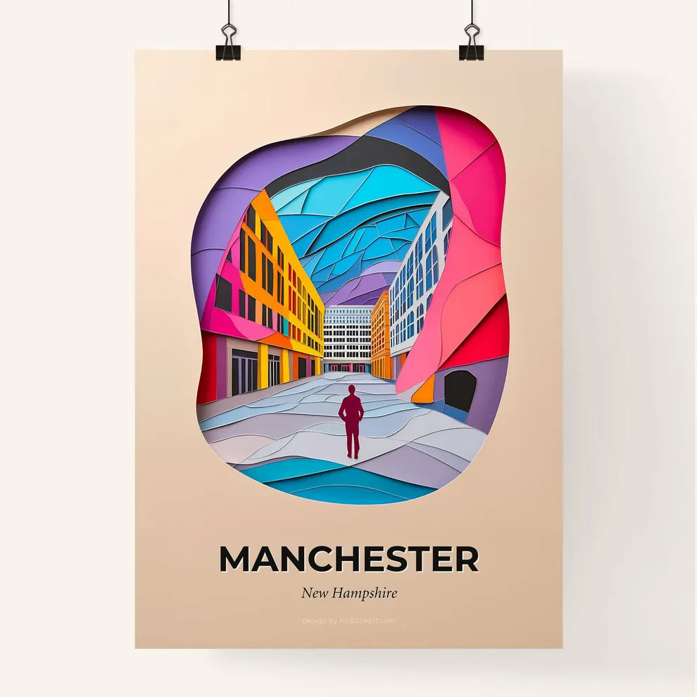 Vivid Manchester, New Hampshire, Colorful Poster