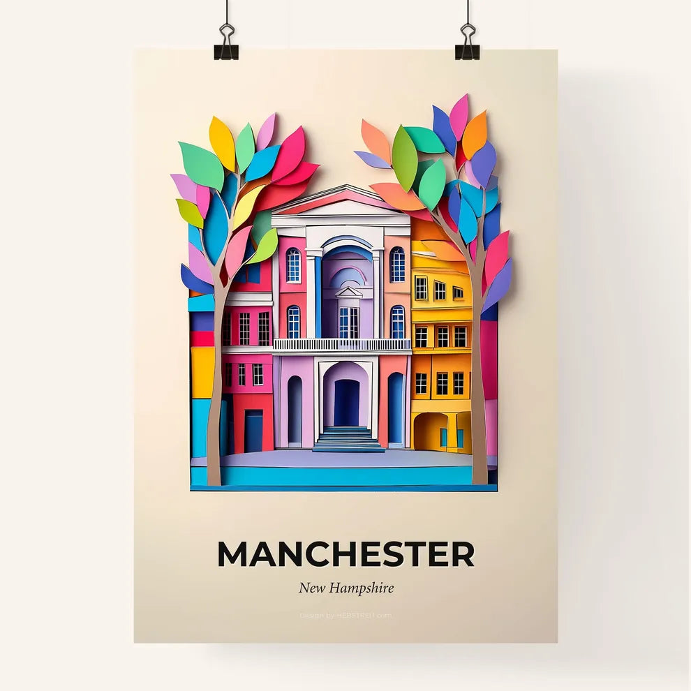 Vivid Manchester, New Hampshire, Colorful Poster
