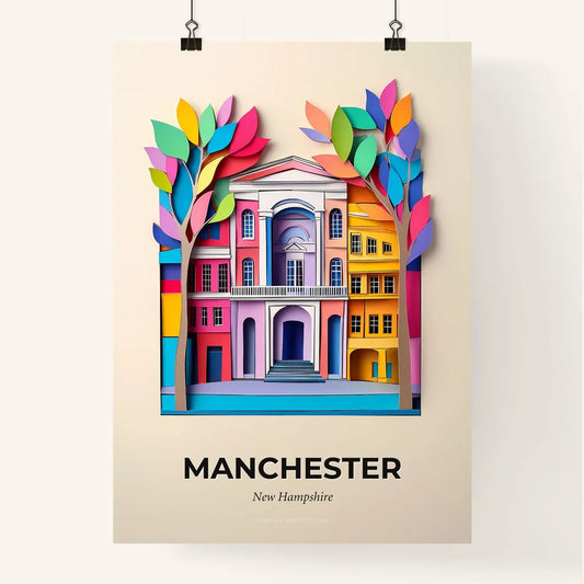 Vivid Manchester, New Hampshire, Colorful Poster