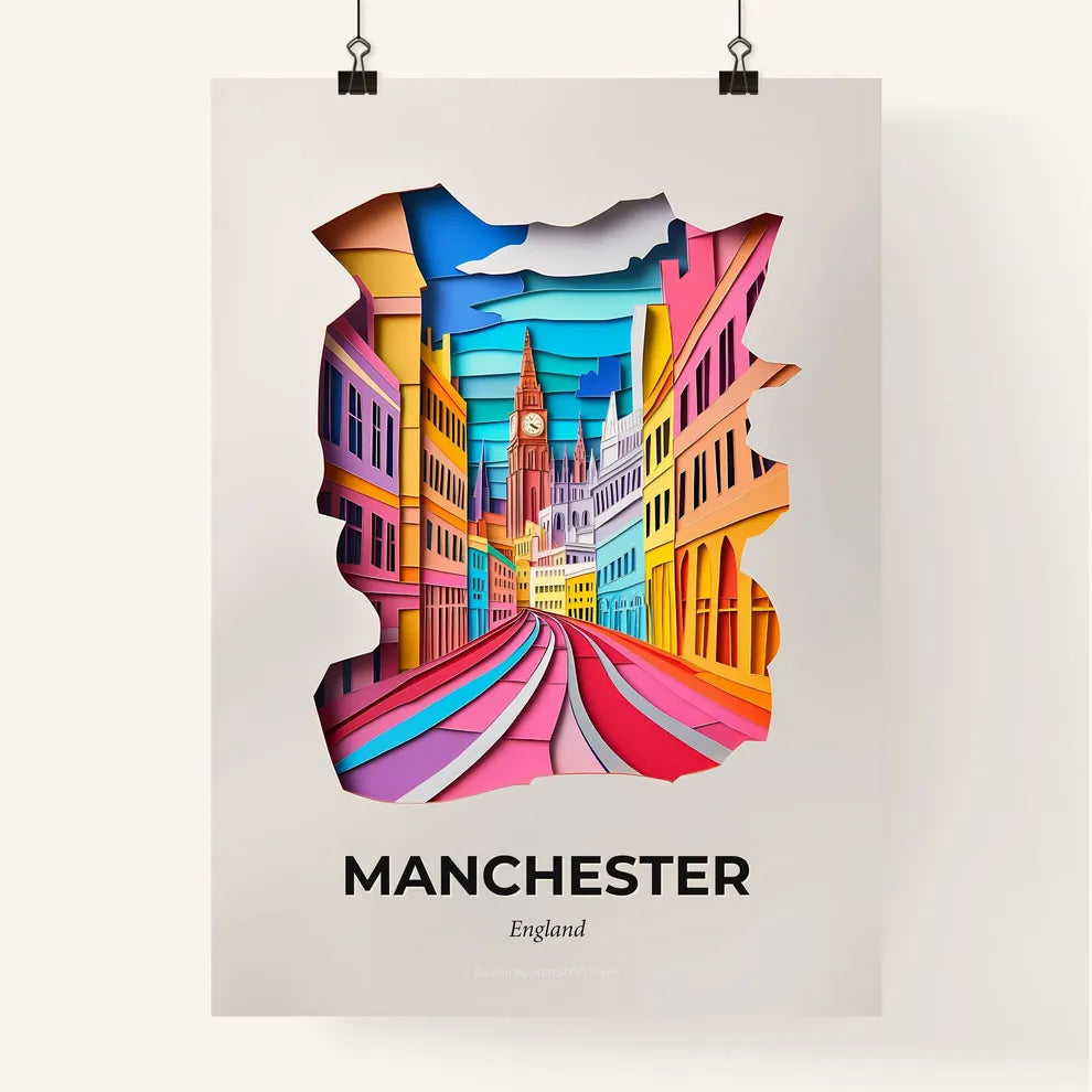 Vivid Manchester, England, Colorful Poster